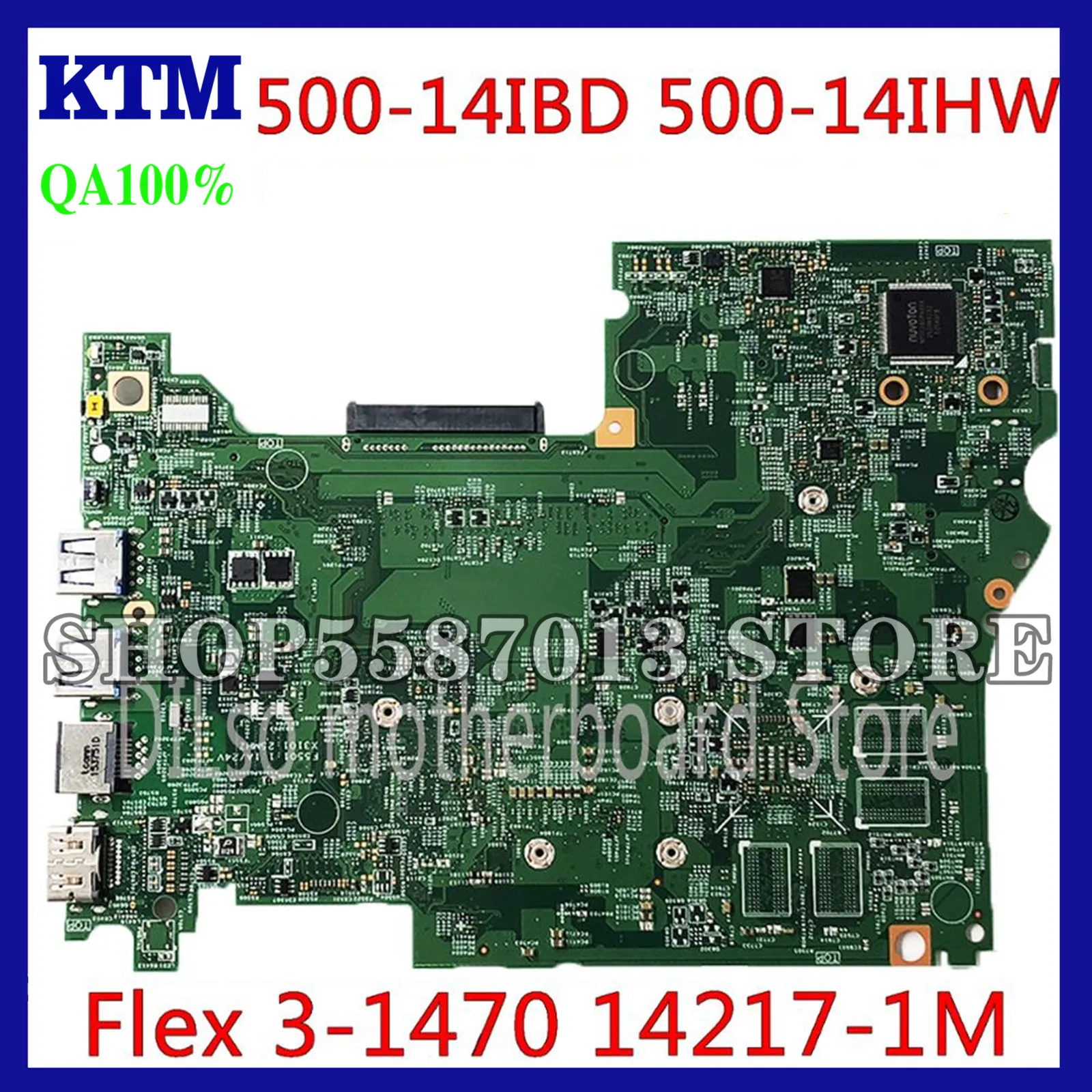 

KEFU 500-14IBD For Lenovo Yoga 500-14IBD 500-14IHW Flex 3-1470 Laptop Motherboard 14217-1M I5-5200U GT940 Tested 100% original