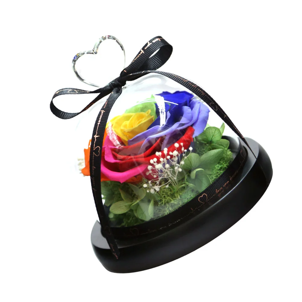 

Romantic Preserved Flower Rose in Glass Dome Gift Box Valentine's Day Gift