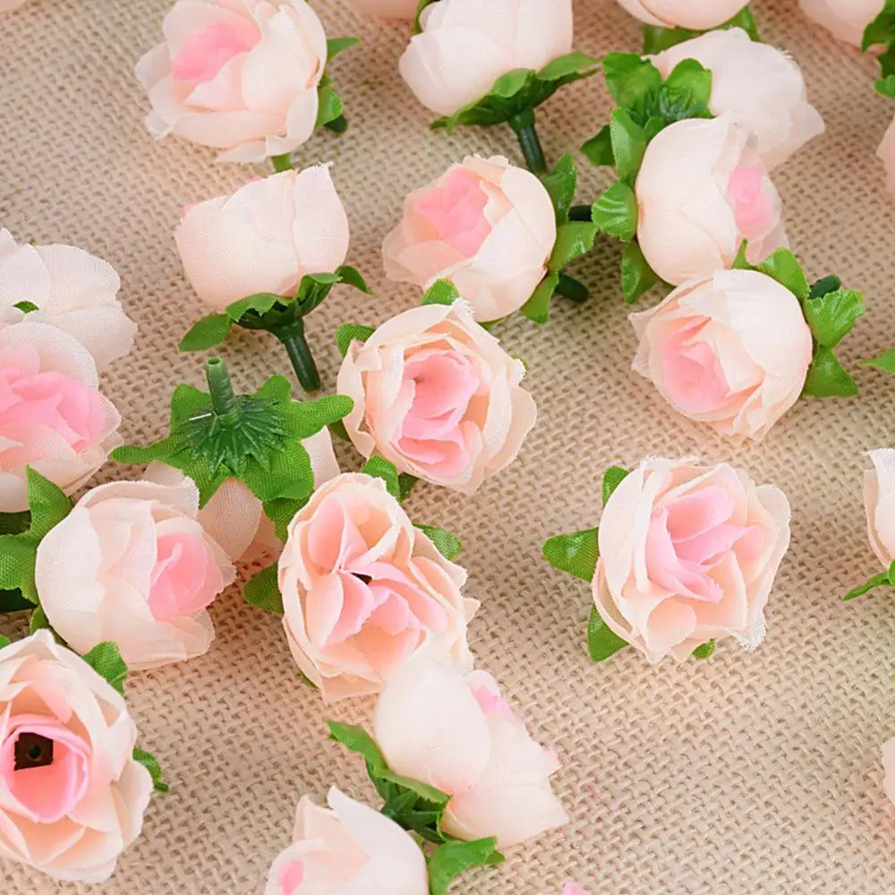100 шт. искусственные цветы цвета шампанского украшение для головы семейного