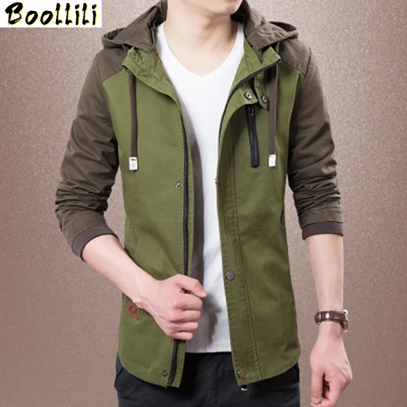 

Casual Boollili 2023 Mens Jackets And Coats Khaki Windbreaker Men Spring Autumn Bomber Jackets Men Coat Plus Size Hooded Jacket