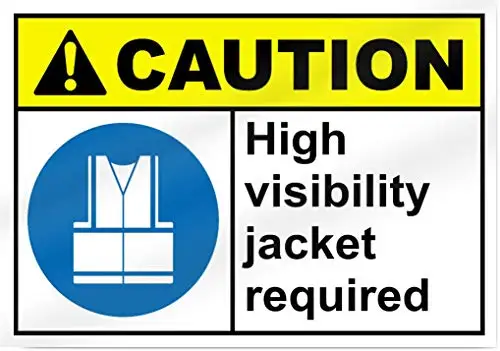 

Metal Tin Sign Decoration Iron Painting 8x12Inch,High Visibility Jacket Required2 Caution Sign,Funny Notice Aluminum Note Metal