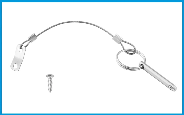 

2PCS 6.3mm Stainless Steel 316Quick Release Pin with Lanyard for Boat Bimini Top Deck Hinge Marine hardware