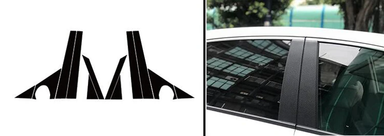 Автомобильный Стайлинг из углеродного волокна отделка окна декоративный столб