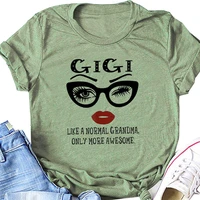 spring and summer womens t shirts simple casual fashion womens tops letters eyes and lips print like a normal grandma
