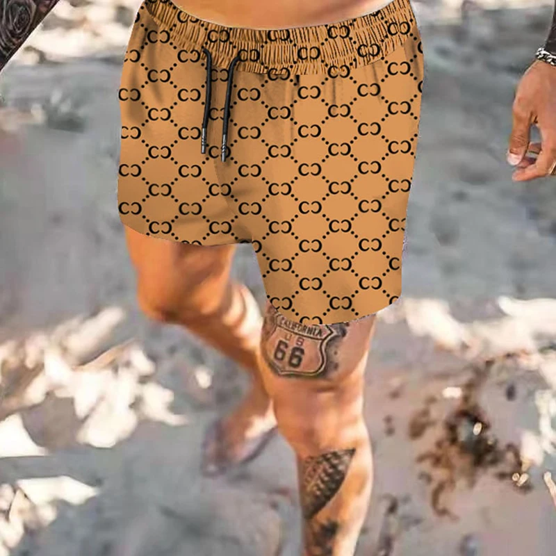 

Casual Men's Beach Two Piece Sets 2021 Summer Short Sleeve Turn-down Collar Shirt And Shorts Home Suits Fashion Printed Outfits