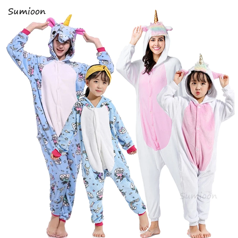 Кигуруми для взрослых Единорог пижамы мальчиков девочек Для Женщин Животного