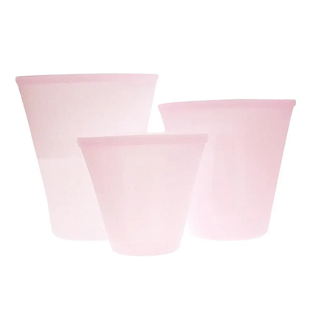Pink 3 шт силиконовый мешок для хранения еды, контейнеры, многоразовая сумка для морозильника, стоячая сумка на молнии, герметичная верхняя часть для фруктов, овощей с уплотнением - Цвет: Pink