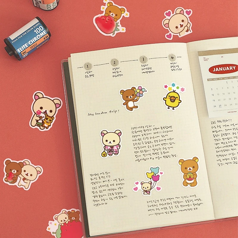 50 шт./упак. Милые мишки Скрапбукинг ПВХ наклейки Набор сделай сам канцелярские