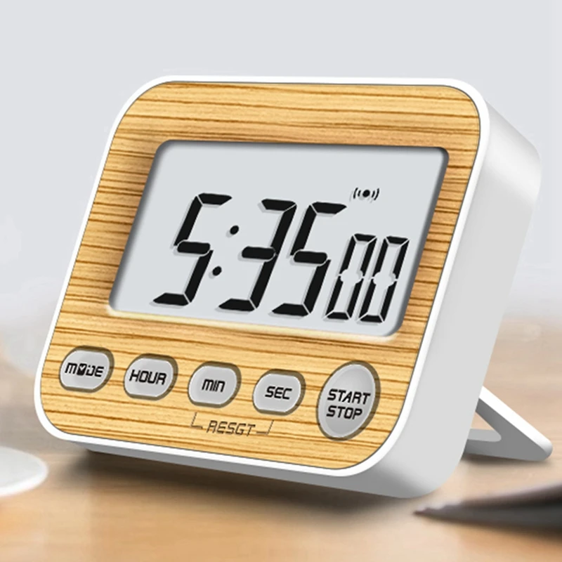 

1x Timer Digital Timers, Kitchen Timer with Alarm Clock & 5Pcs Stainless Steel Bowls Set Mixing Bowl