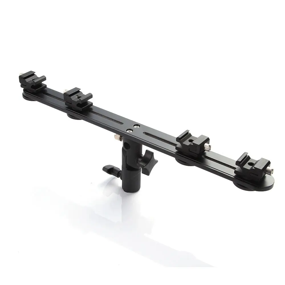 

Flash Bracket Swivel/Tilt Bracket 4 Hot Cold Shoe Flash Single Dual Triple Mount Head Umbrella Holder Light Stand Camera