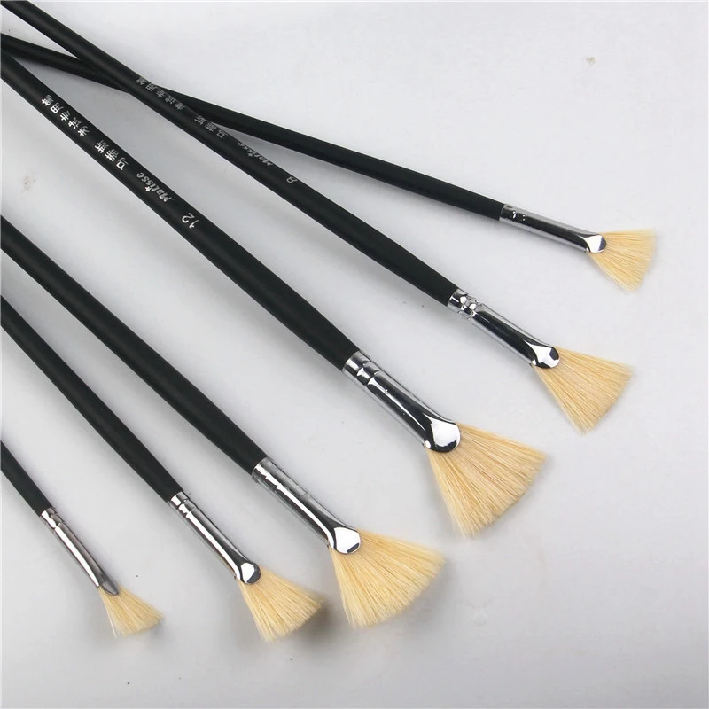 

6Pcs/Set,Oil Painting Brush Bristle Hair Artist Painting Art Supplies Brush Oil Painting Brush