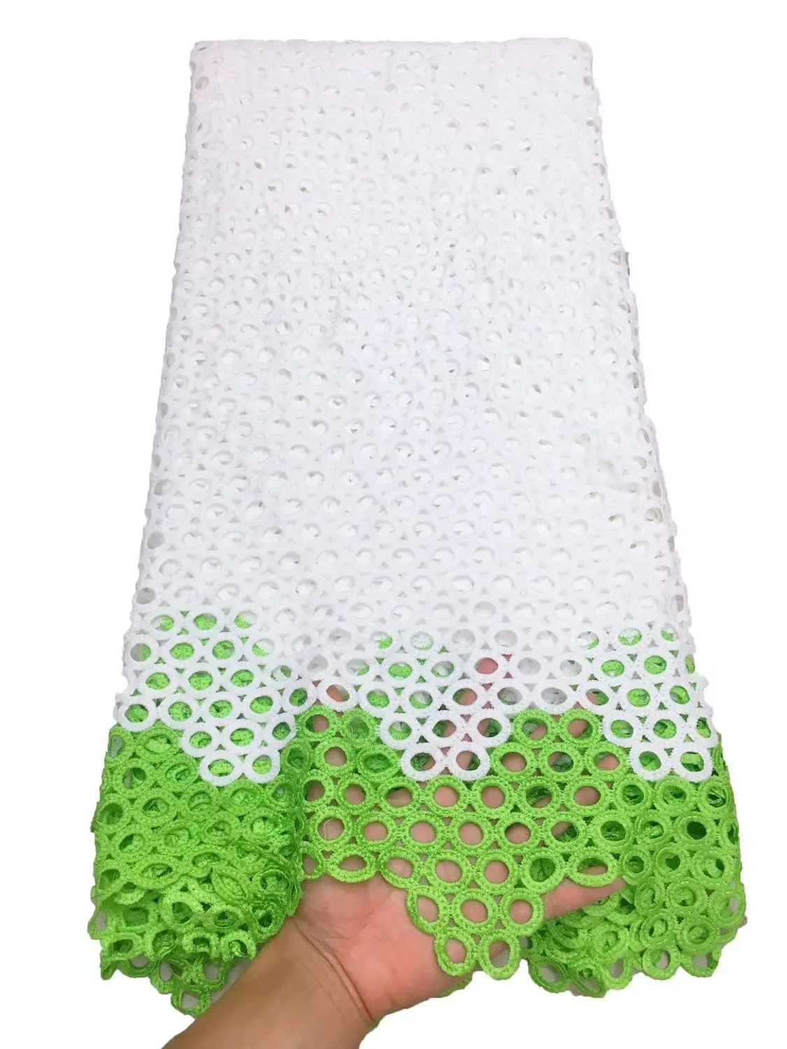 

MIQIER High Quality African nigerian tulle Lace Fabric Water Soluble cotton fabric Embroidery Damask Lace Fabric nigerian dress