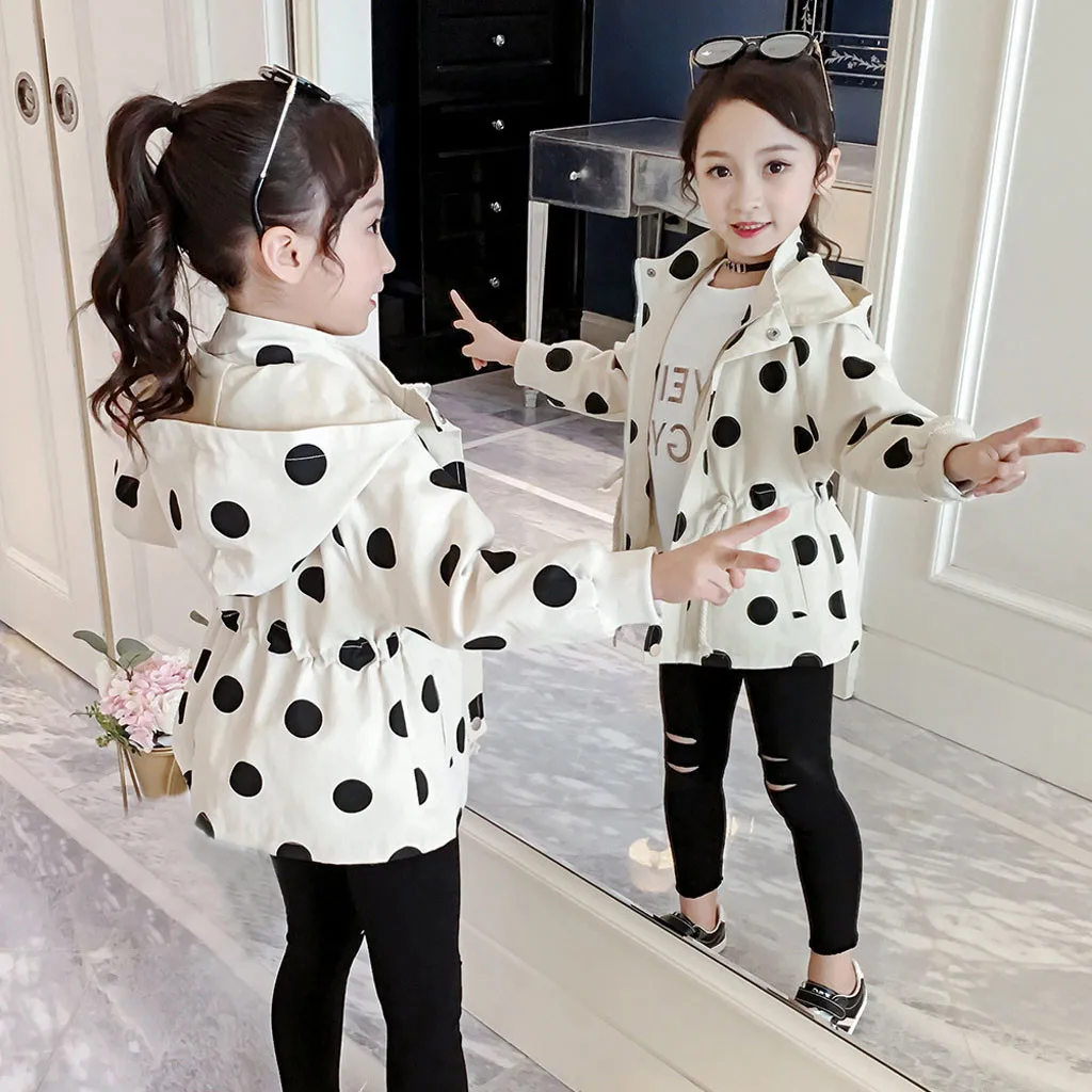 Толстовка в горошек с капюшоном для маленьких девочек ARLONEET верхняя одежда