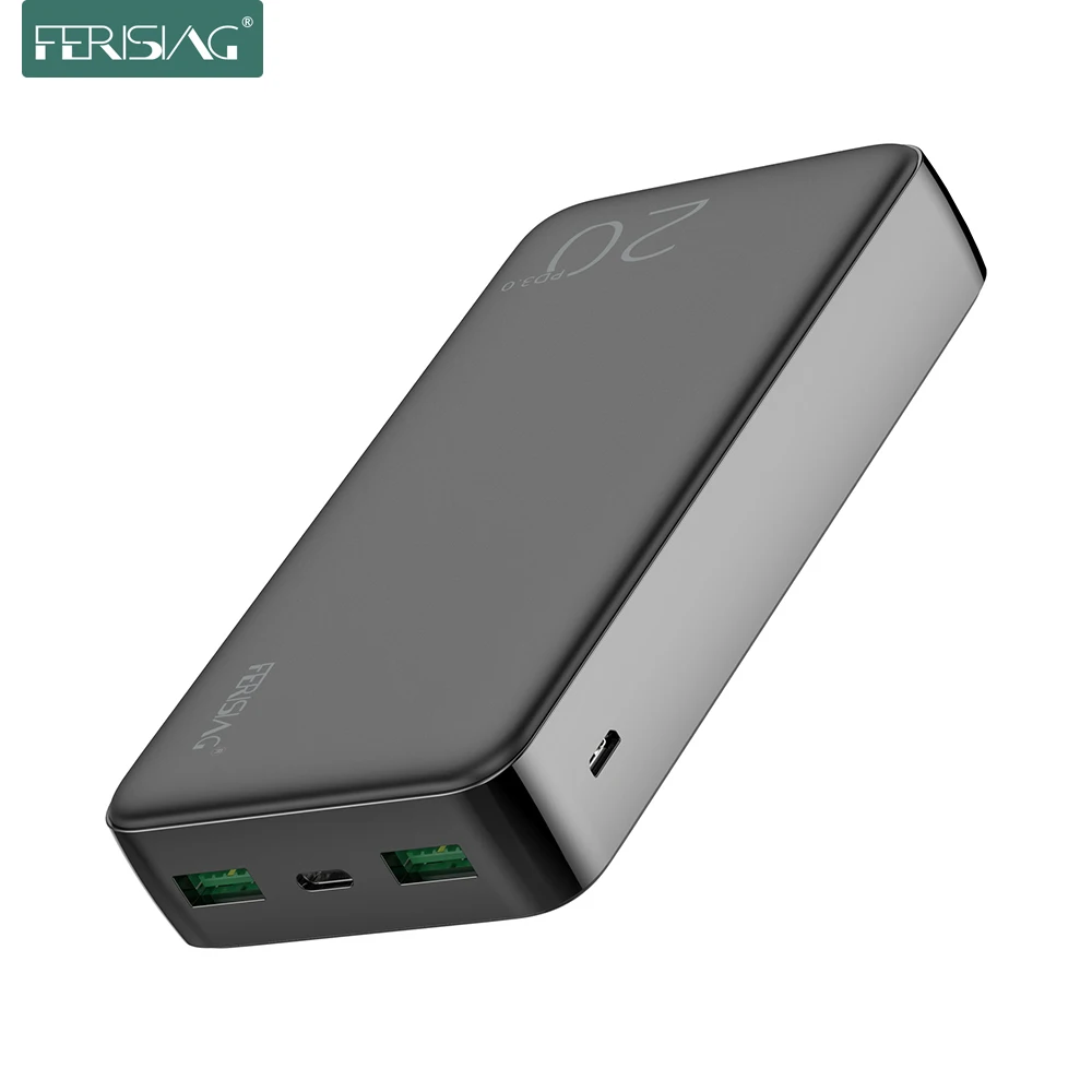 Зарядное устройство FERISING Power Bank 20000 мАч Быстрая зарядка для телефона QC 4 0 QC3.0 mAh