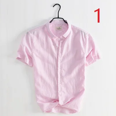 

Рубашка мужская с длинным рукавом, мягкая ткань и лен, приталенная, однотонная, Молодежная, повседневная, льняная