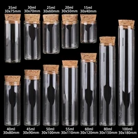 15ml25ml30ml35ml40ml45ml50ml55ml60ml80ml100ml small glass test tube with cork stopper bottles jars vials 24 pieces