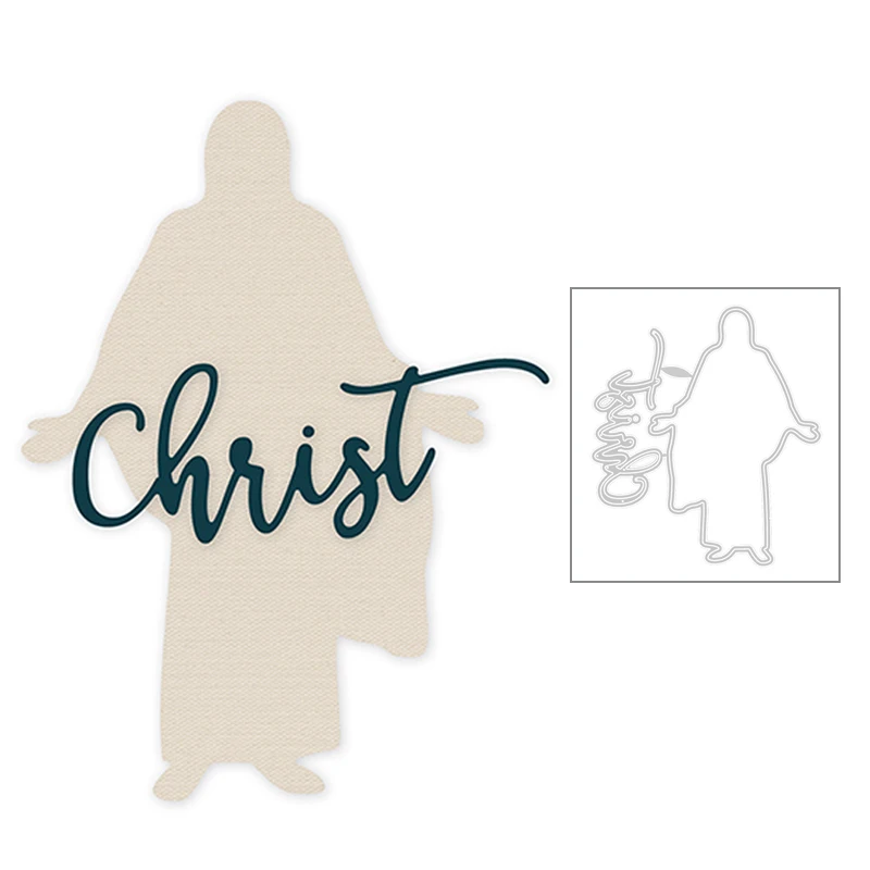 

2020 New English Words Christ and Jesus Silhouettes Metal Cutting Dies For DIY Album Greeting Card Scrapbooking Making No Stamps