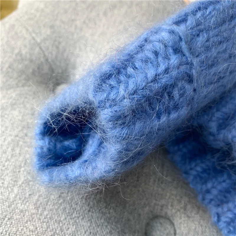 

Women Sweater 2021 Fall/winter Pullover Round Neck Loose Color Matching Striped Sweater Women