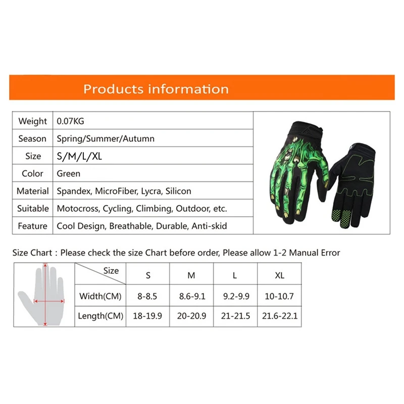 

Motorcycle Riding Gloves Bicycle Long Finger Gloves Outdoor Sports Autumn and Winter Models Ghost Claw Full Finger