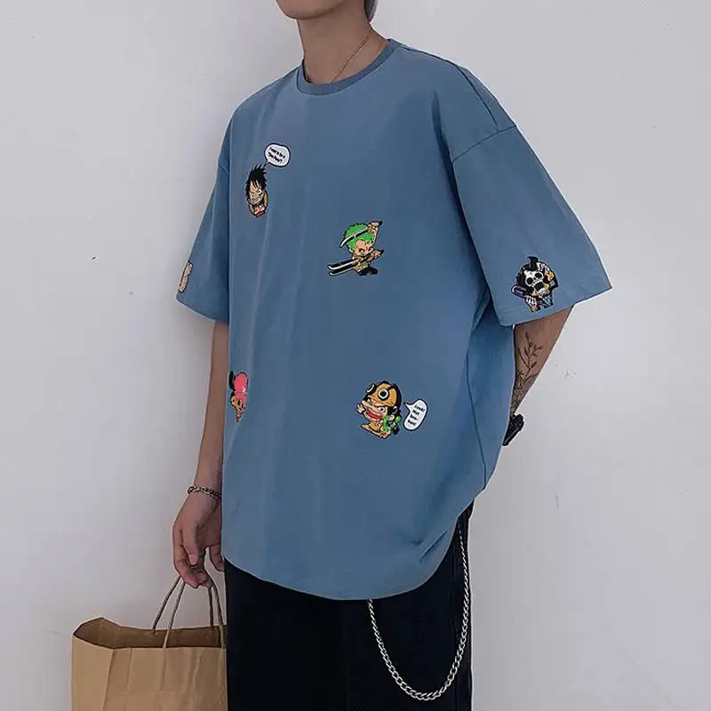 Красивый цельнокроеный футболка Повседневная мужская женская уличная одежда