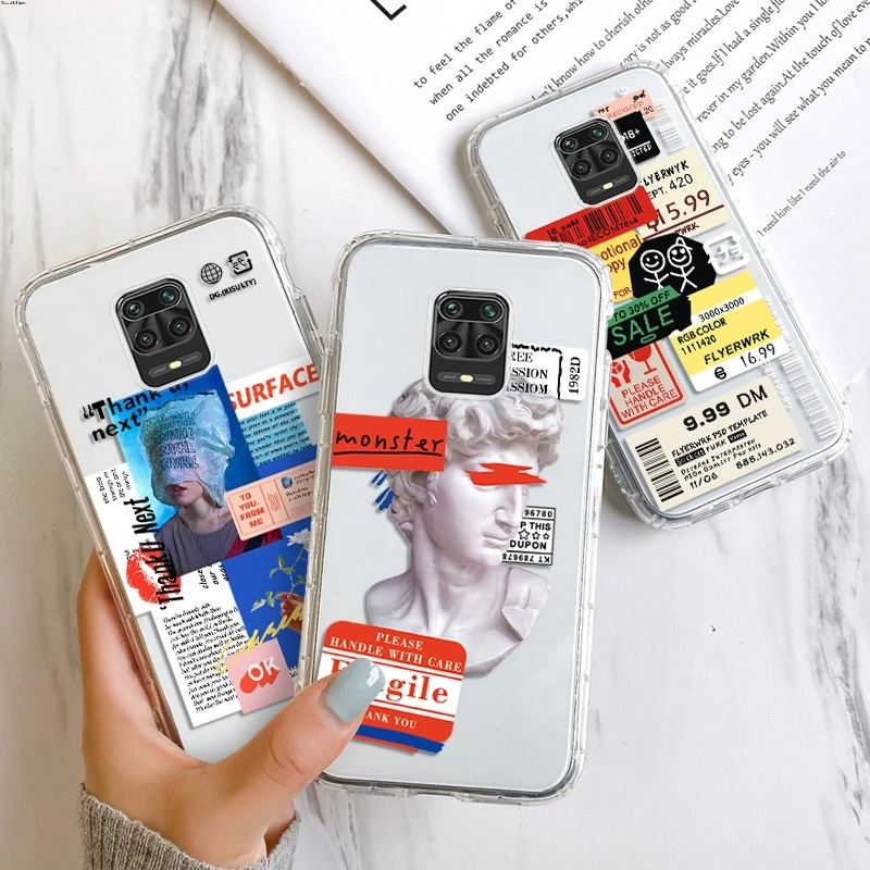 Чехол для Redmi Note 9 Pro чехол Xiaomi 8 10 прозрачный силиконовый с художественной