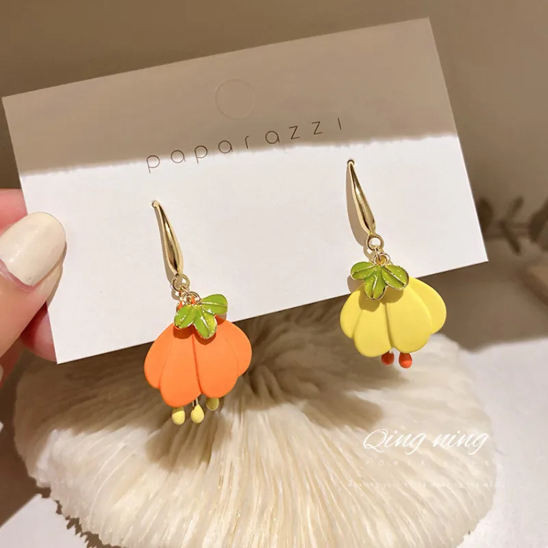 

Fashion New Personality Lan Ling Flower Female Ear Hook Earrings Temperament Gift Design Earrings Women Wholesale