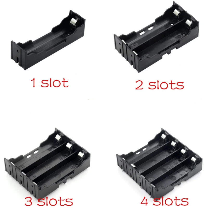10 шт./лот черный пластиковый 1x2x3x4x18650 Коробка для хранения аккумуляторов 1 2 3 4