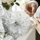 Подарочная шкатулка для колец в форме сердца, имитация цветка розы для украшений в виде подушки, Свадебный декор, подарок на день Святого Валентина, 30 шт.