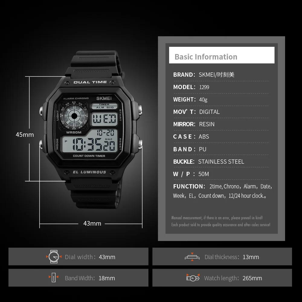 

SKMEI Casual Outdoor Sport Watch Men Multifunction Waterproof PU Strap Watches Alarm Mens Clock Male Digital Watch Reloj Hombre