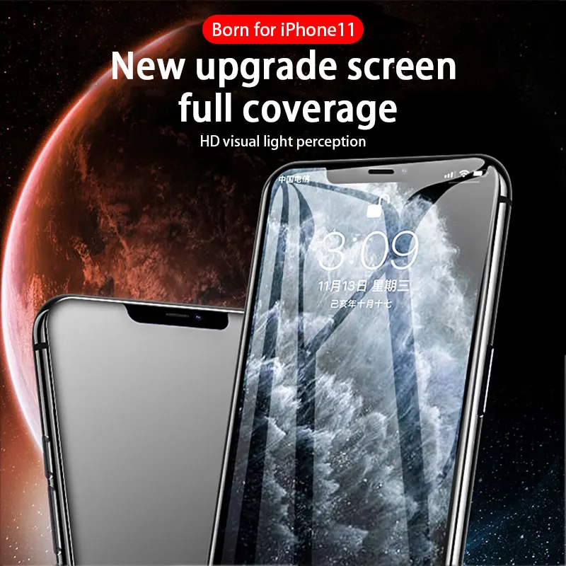 Защитное стекло с полным покрытием для iPhone 11 12 Pro Max пленка из закаленного стекла X