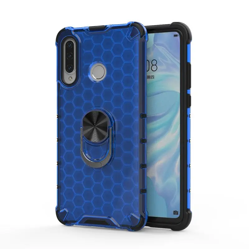 

HuaWei P30 Lite Case fashion frame Airbag Honeycomb soft Silicone protection Anti-fall Back Cover For HuaWei P30 Lite Case