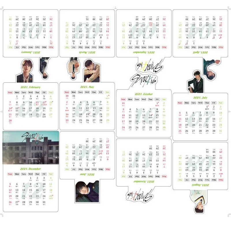 

2021 kpop Straykids NCT SEVENTEEN EXO calendar Desk Calendar Frame