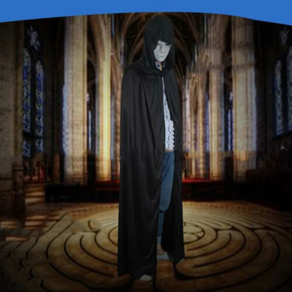 Костюм на Хэллоуин плащ длинное Золотое бархатное нарядное платье с капюшоном