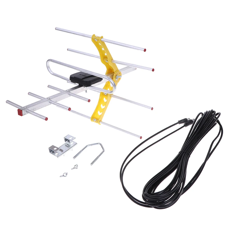 1 шт. уличная усиленная антенна 100 миль 8 Yagi HD TV 10dB большой радиус действия UHF/VHF/FM