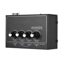 aha04 portable 4 way headphone amplifier amp with 14 inch 18 inch inputs outputs rca stereo input volume control