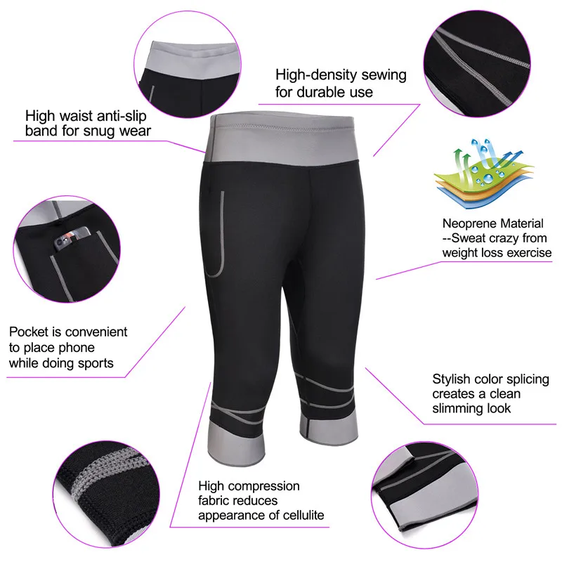 Junlan Women Fat Burning Pants Waist Trainer Body Shapers Neoprene Reducing Shorts Thigh Bottom Shapewear for Weight Loss