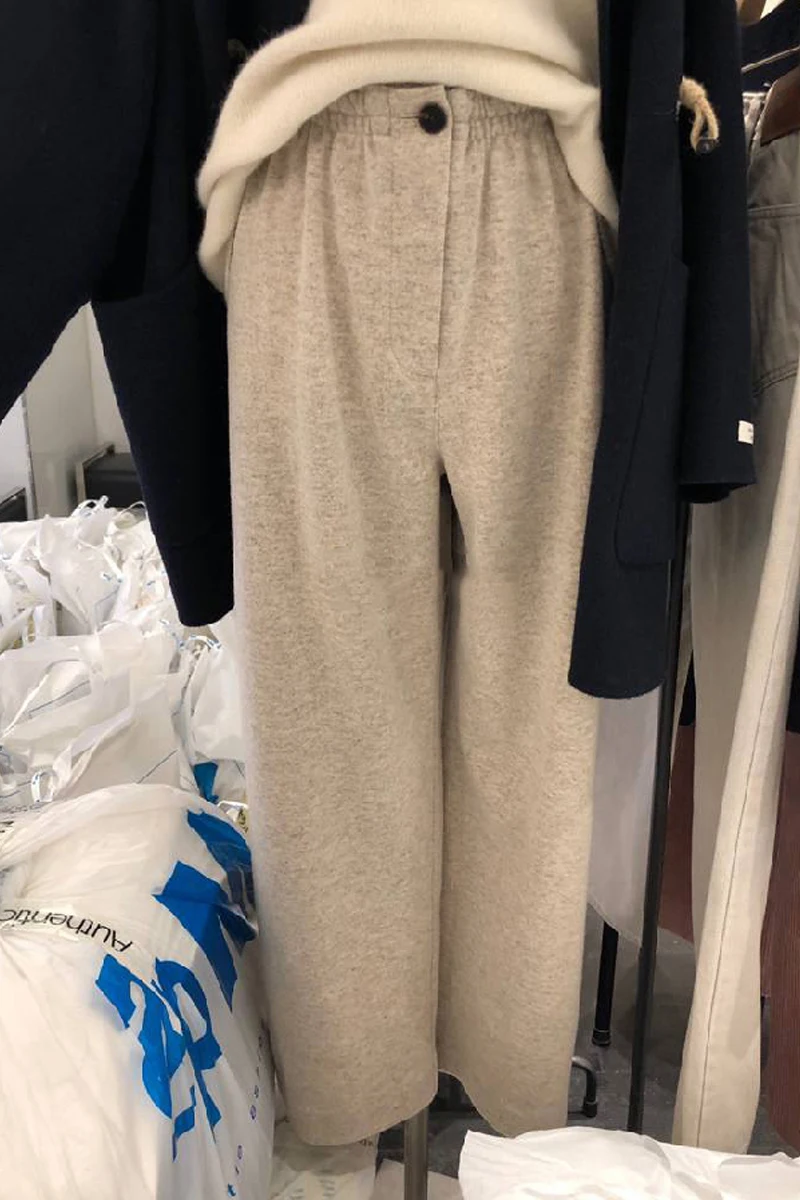 

2021 spring new fashion high waist slim wide leg pants loose simple drape casual pants women women bottoms pants