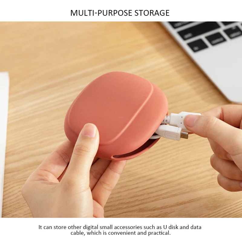 

3colors Soft Silicone Earphone Storage Box Simple Portable Small Object Storage Bag Flexible Digital Storage Organization