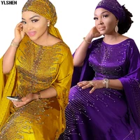 5 colors african dresses for women plus size dashiki diamond beads african clothes abaya dubai muslim dress robe africa dress