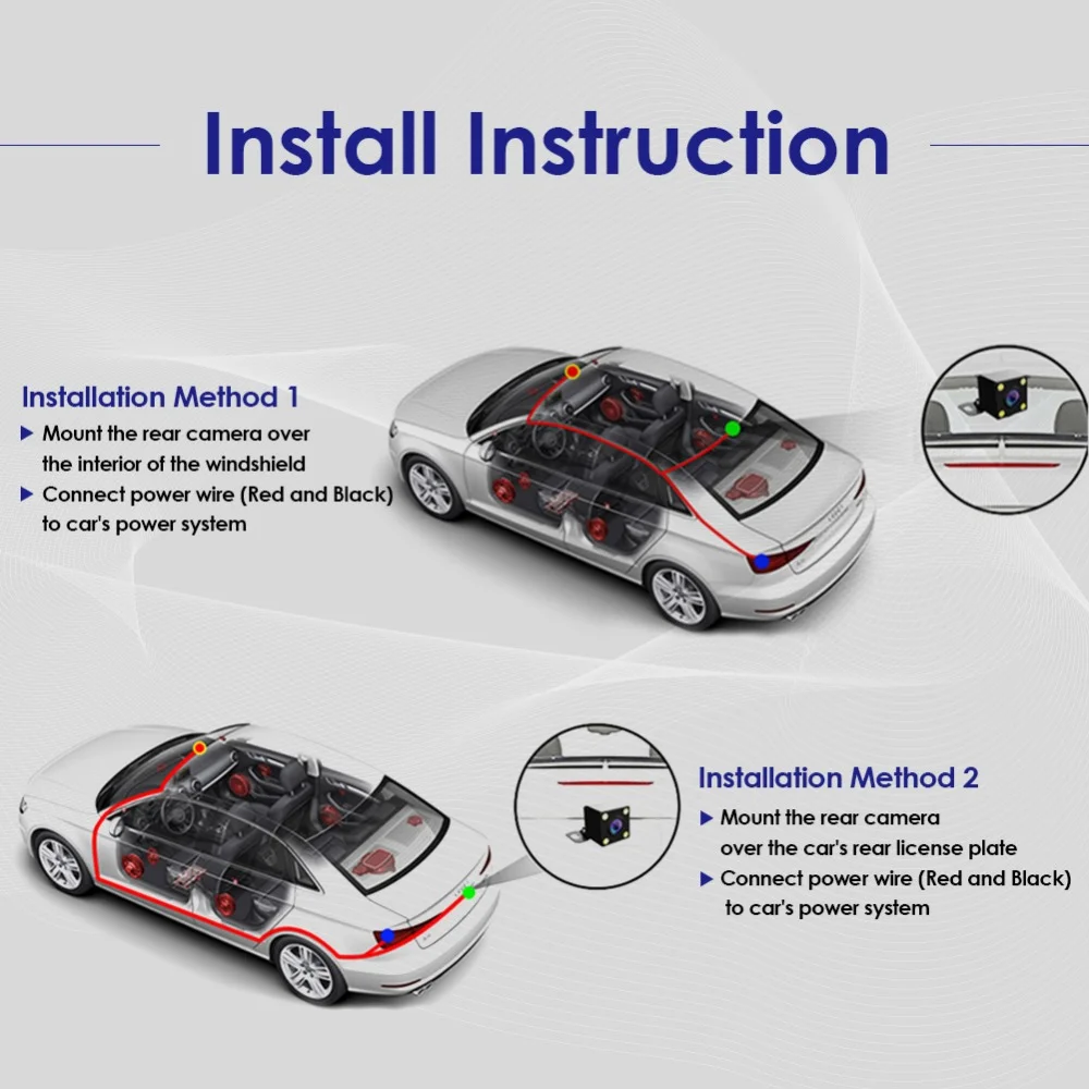 Автомобильная камера заднего вида ONKAR универсальная Водонепроницаемая с ночным