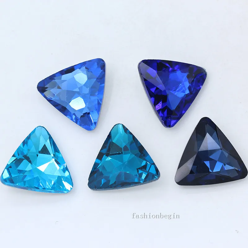 Все размеры Тригон с острым носком Необычные камни граненые хрустальные стразы