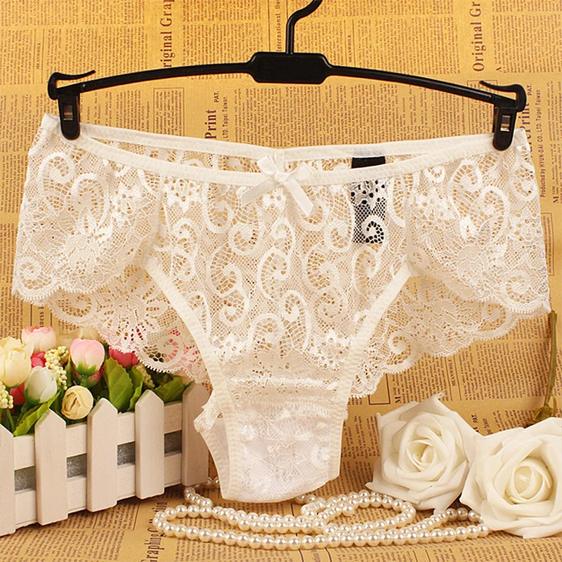 

QUCO Brand 4 Pcs/Lot Sexy Underwear Hollow Out Lace Up Thongs Women Panties Elastic Lace Lingerie Transparent Briefs Strings
