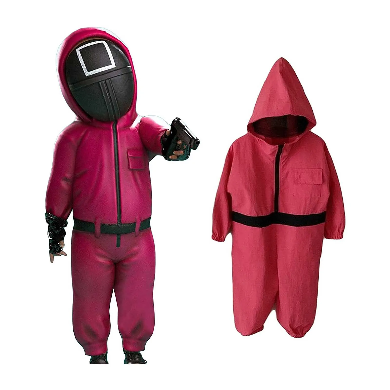 

Squid Game Children Mask Cos Cosplay Film Television Clothing Jumpsuit Play The Korean Tv Series Halloween Party Christmas gift
