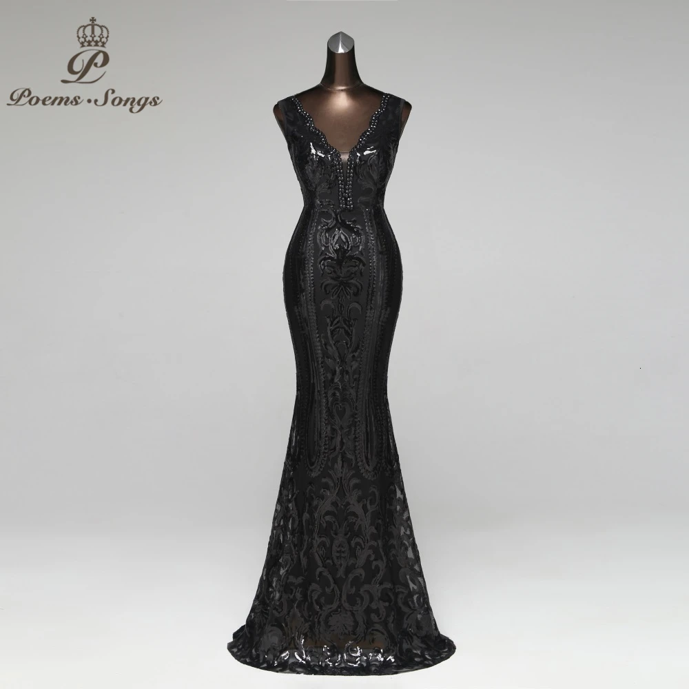 Новое длинное вечернее платье с двойным V-образным вырезом сексуальное роскошное