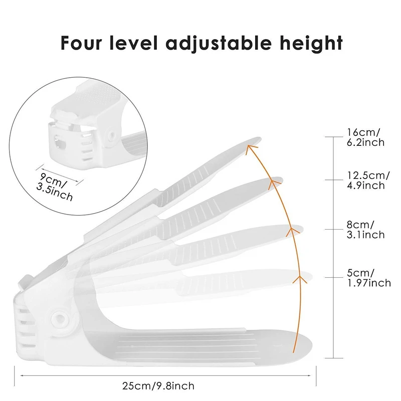 

5/10 Pcs Adjustable Shoe Rack Organizer Double Layer Footwear Support Slot Shoes Holder Home Space Saving Cabinet Closet Stand