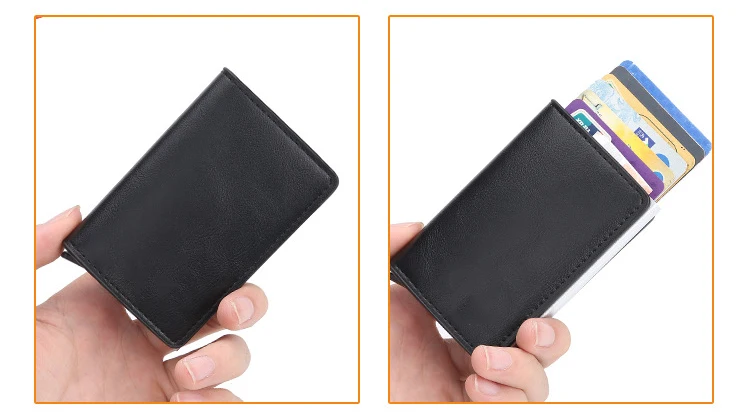 BISI GORO RFID кошелек алюминиевая коробка кредитный держатель для карт всплывающий клатч Чехол для карт тонкий мини кошелек защитный чехол для карт