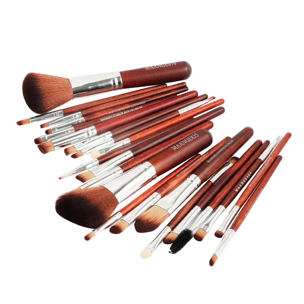 

22 PCS Blending Wood Handle Cosmetic Makeup Brush Blusher Eye Shadow Brushes Set Brush Plastic Handle Beauty Brush Set Tool#1007