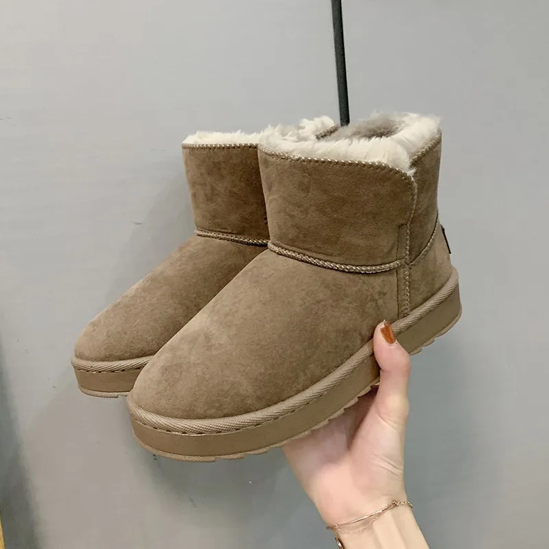 

Ugg Boots Thickening Warm Cotton Shoes Thick Bottom Short Boots Female sticky Shoes round Head Winter Short Tube with Velvet