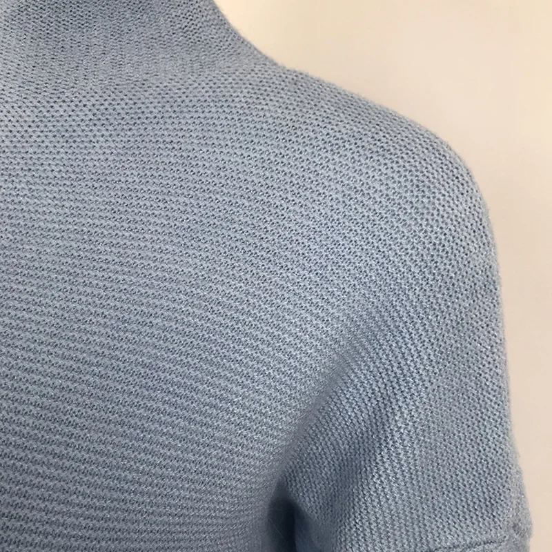 

2021 Spring Autumn New Sweater Half High Neck Long Pullover Sweater Dress for Women Clothes Black and White Gray