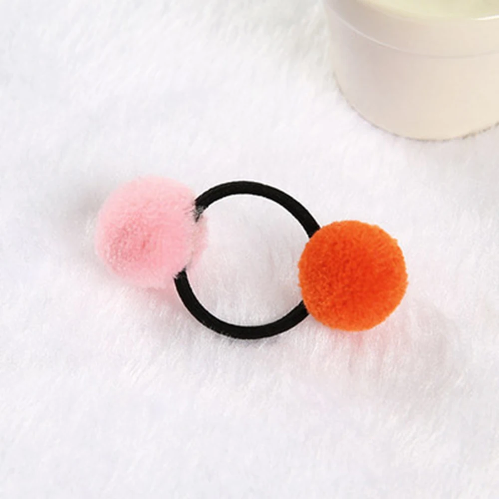 1pc05 4 шт./2 шт./1 шт., Детские аксессуары для волос, головные уборы, мини-шарики, резиновые ободки для девочек, детские одноцветные резинки с помпоном, эластичная повязка для волос - Цвет: 1pc05